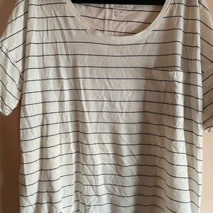 Old Navy Black and White Striped Boyfriend Tee